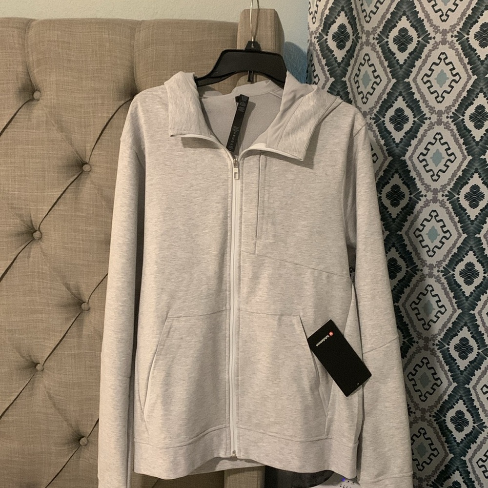 Men’s Lululemon City Sweat Zip Hoodie, Grey, Size Large